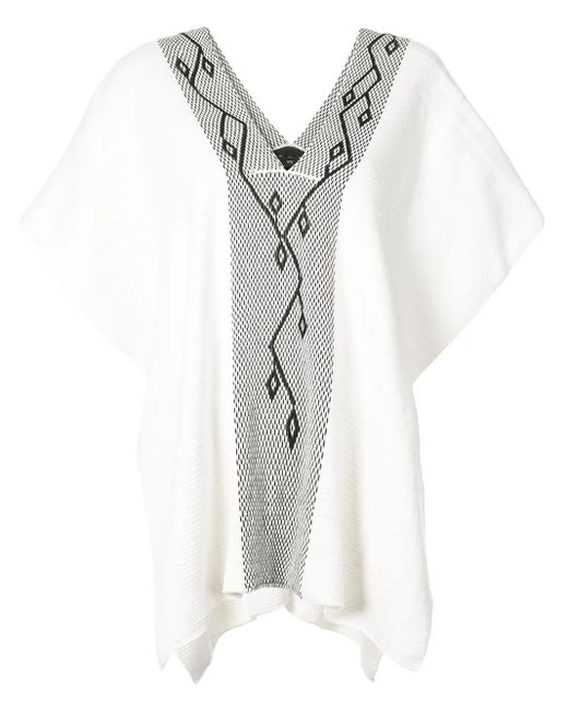 Poncho Copihue Voz de color White