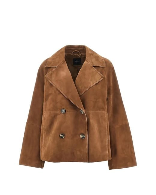 Weekend by Maxmara Brown Double-Breasted Jacket