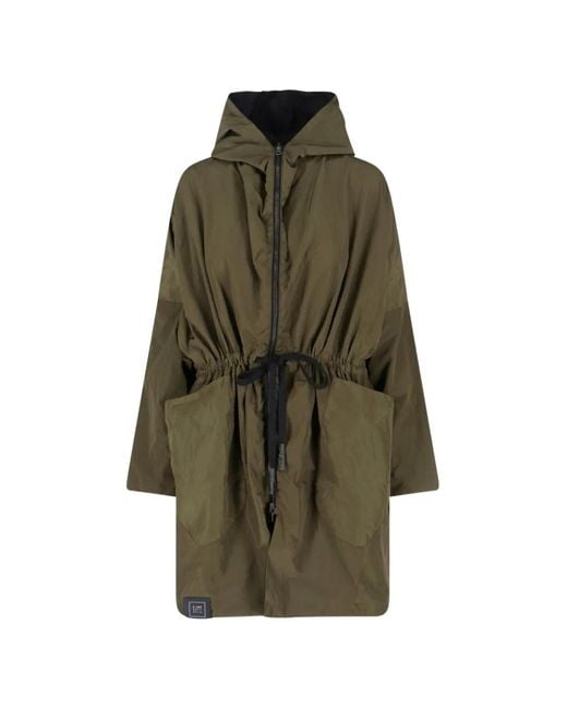 KIMO NO-RAIN Green Hooded Reversible Parka