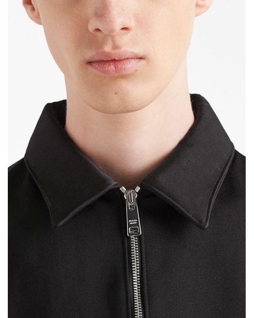 Giacca-camicia con logo di Prada in Black da Uomo