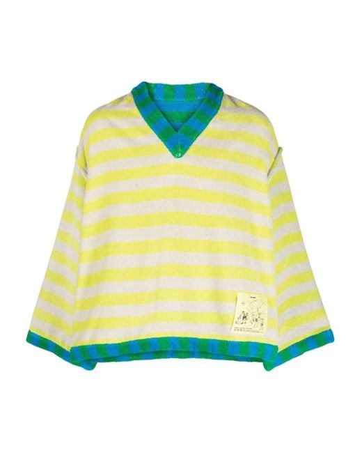 Sunnei Stripe-print Long-sleeved Top in Yellow | Lyst