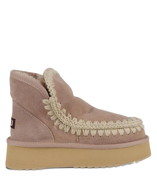 Mou Brown 50Mm Whipstitch-Trim Boots