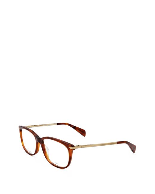 Rag & Bone Multicolor Tortoiseshell-Effect Rectangle-Frame Glasses