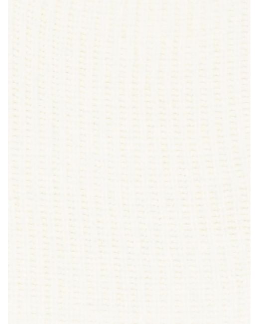 Ma'ry'ya Natural Ribbed-Knit Scarf