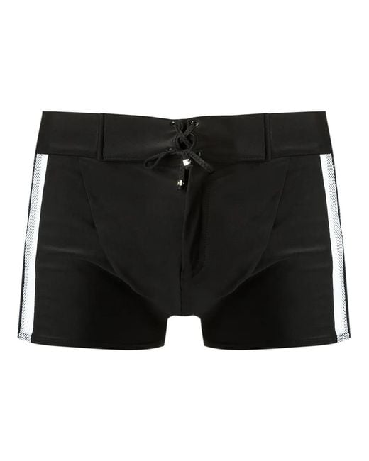 Amir Slama Black Mesh Panelled Trunks for men