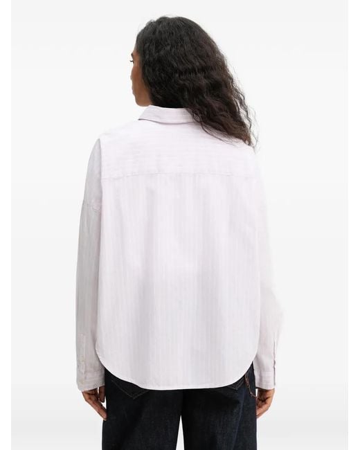 Marc O' Polo White Chemise À Rayures Verticales