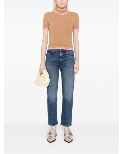 FRAME Blue The Ruler Cropped Jeans