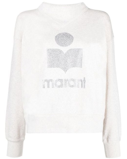 Étoile Isabel Marant White Sweatshirt mit Logo-Print