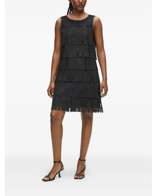 Karl Lagerfeld Black Fringe Mini Dress