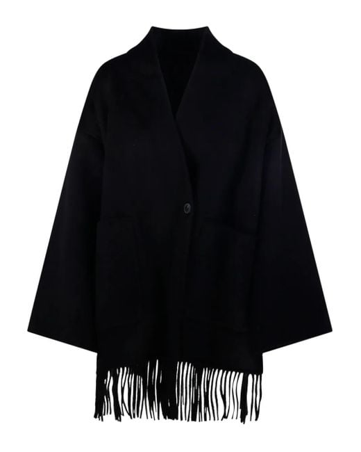 The Dynamis Studio Black Fringed Cape