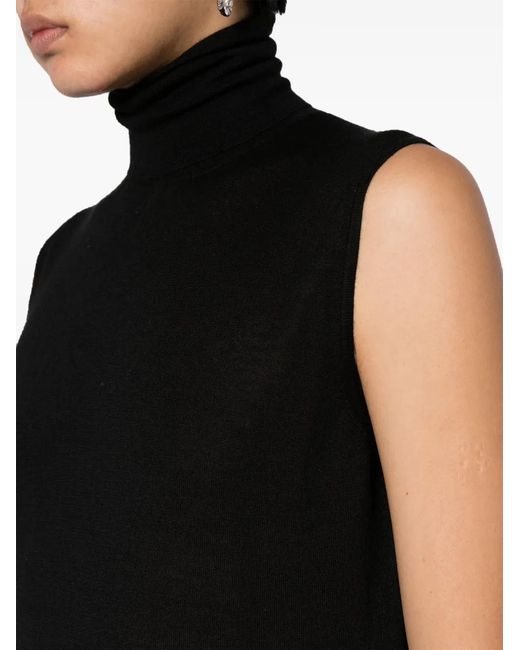 Fabiana Filippi Black Roll-Neck Knitted Top