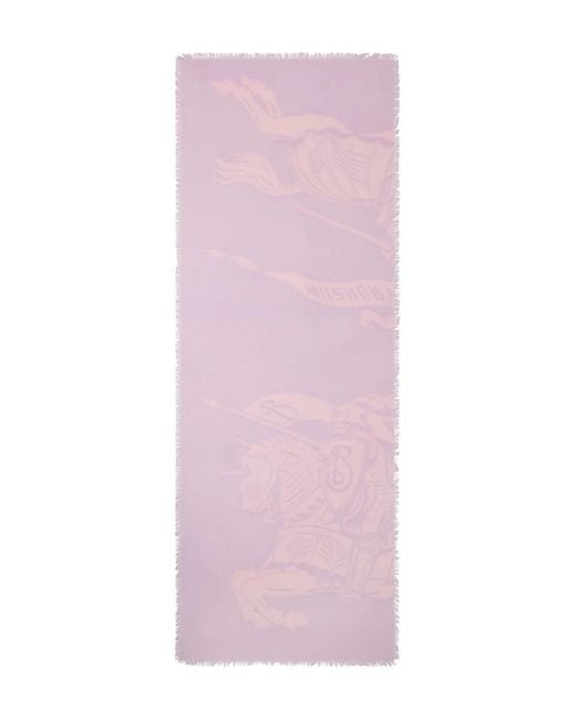 Burberry Pink Wide Knight Wool Scarf