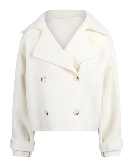 Jovonna London White Caudal Double-Breasted Wool Jacket