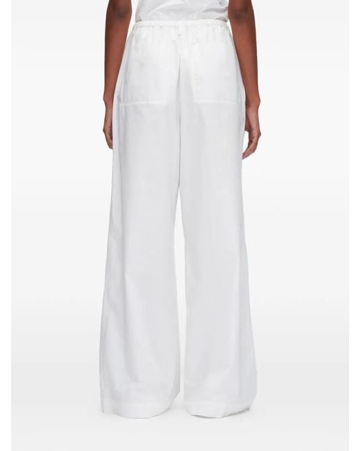 3.1 Phillip Lim White Drawstring Wide-Leg Trousers