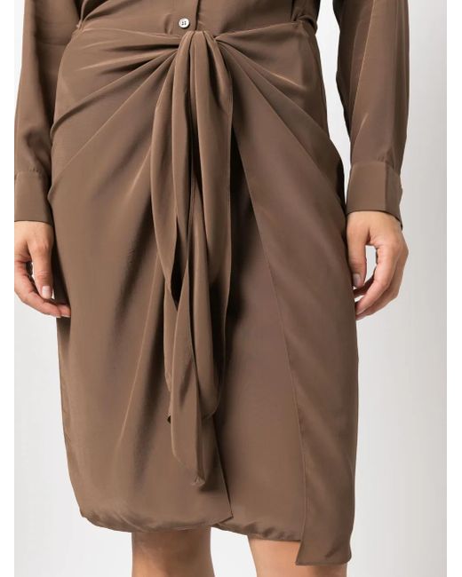Robe-Chemise Sarong À Design Drapé Theory en coloris Brown