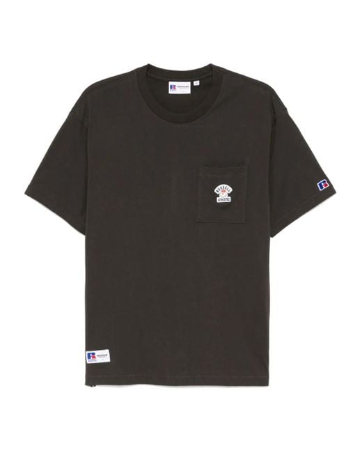 Chocoolate Black X Russell Athletic Logo-Patch T-Shirt for men