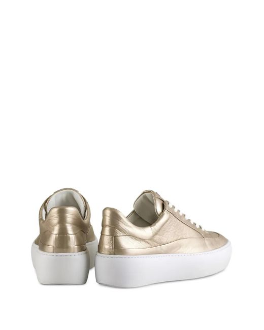 Högl Illusion Metallic Leren Sneakers Met Plateauzool in het Brown