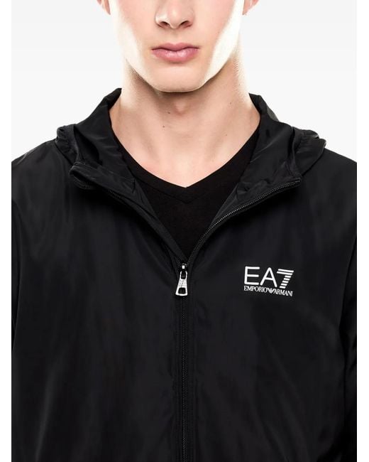 EA7 Black Core Identity Hooded Jacket for men