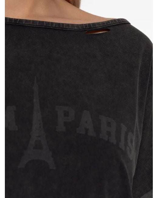 M I S B H V Black Team Paris Long-Sleeved Mini Dress