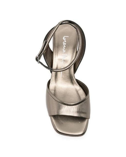LORENA PAGGI White Metallic-Leather Sandals