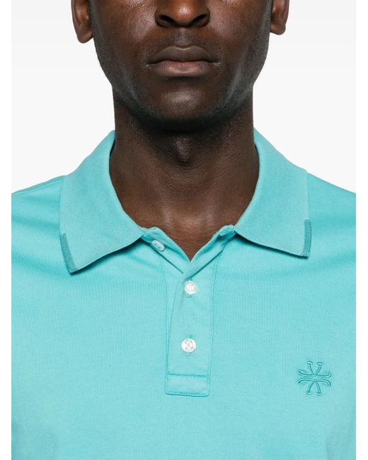 Jacob Cohen Blue Short-Sleeve Piqué Polo Shirt for men