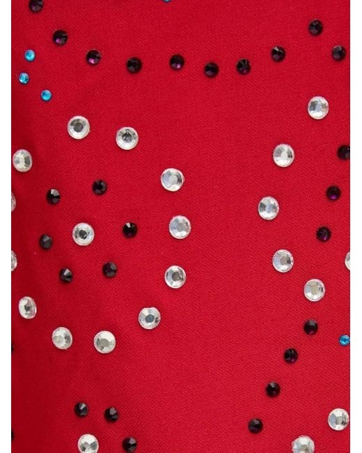 Never Fully Dressed Red Rhinestone Straight-Hem Shorts