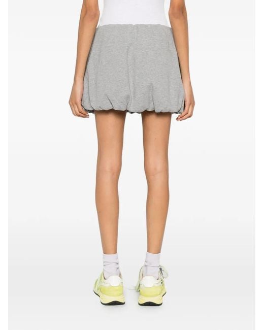 DUNST Gray Bubble-Hem Mini Skirt