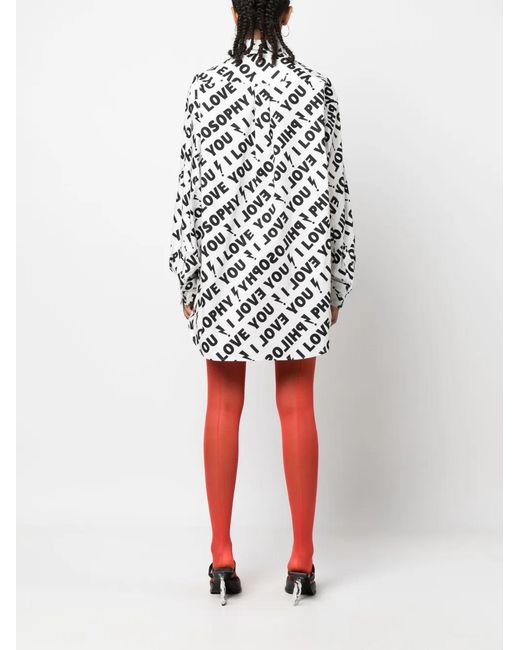 Philosophy Di Lorenzo Serafini White I Love You Philosophy Longline Shirt