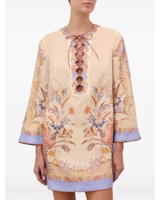 Zimmermann White Indra Linen Mini Dress