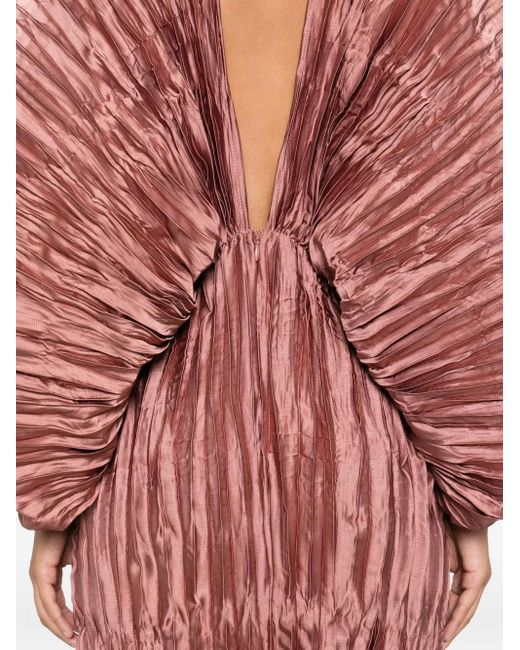 L'idée Deluxe Vネックドレス Red