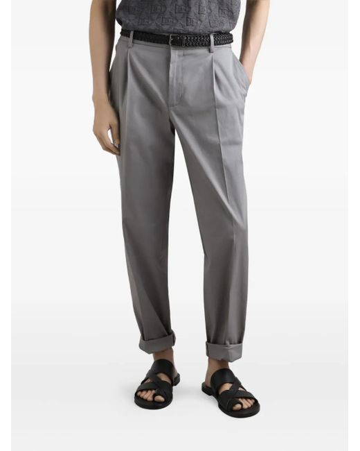Dolce & Gabbana Gray Pleated Tailored Trousers for men