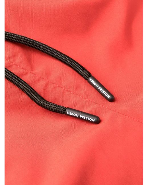 Heron Preston Red Logo-patch Drawstring Swimming Trunks for men