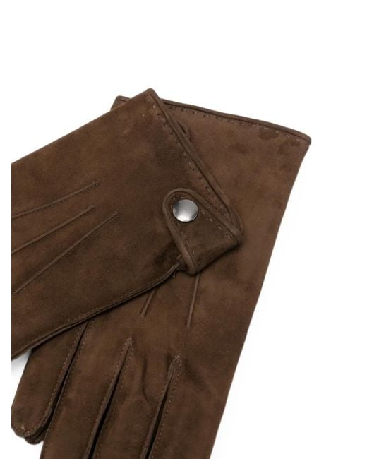 Orciani Brown Shiver Suede Gloves for men