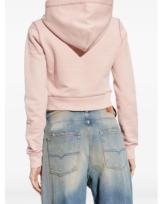 DIESEL Pink Heart Cotton Hoodie