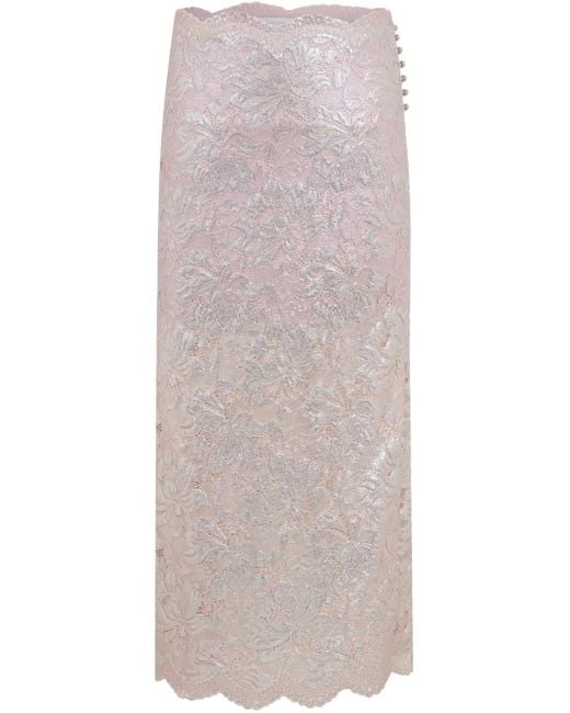 Rabanne レース マキシスカート Gray