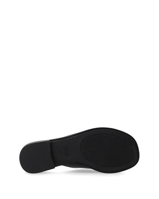 Frau Black Double-Strap Buckle Sandals