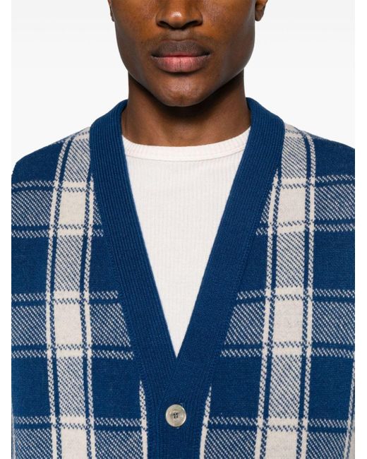 Cardigan en laine à design réversible Gucci pour homme en coloris Blue