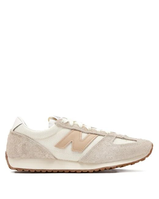 New Balance White 471 Suede Mesh Sneakers