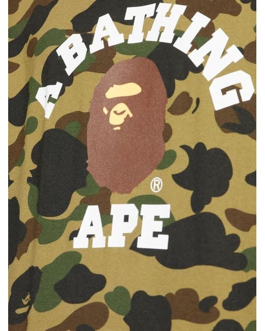 A Bathing Ape Green Camouflage-Print T-Shirt for men