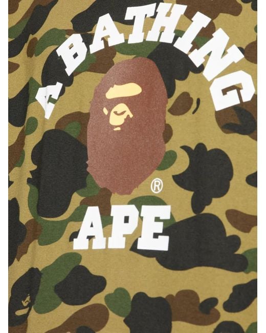A Bathing Ape Green Camouflage-Print T-Shirt for men