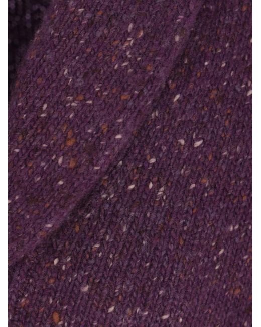 Brunello Cucinelli Purple Shawl-Collar Cardigan for men