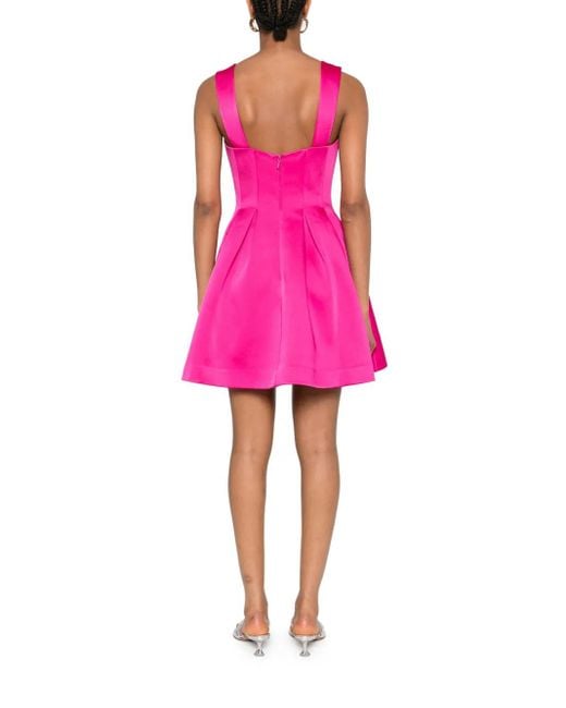 Abito Corto Plissettato Con Scollo A Cuore di Rebecca Vallance in Pink