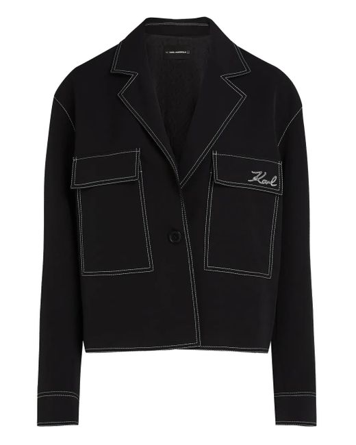 Karl Lagerfeld Black Sakko Mit Kontrastnähten