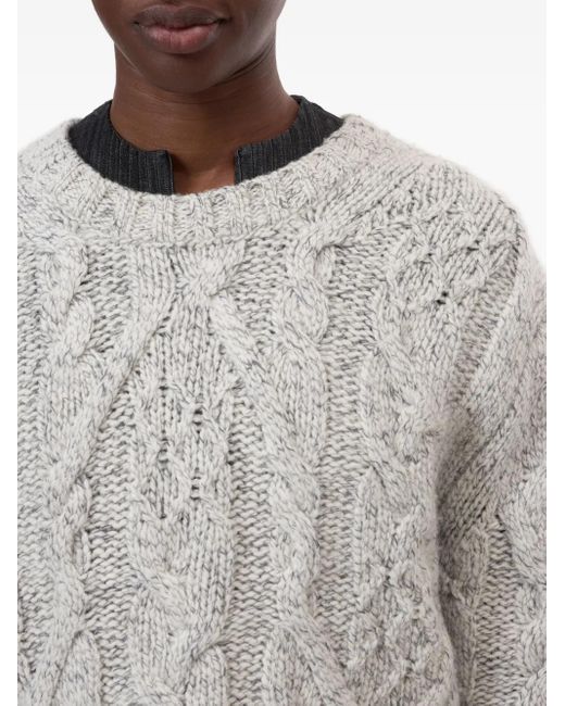 Closed Gray Cable-knit Sweater