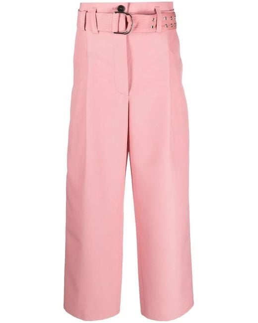 Philosophy Di Lorenzo Serafini Pink Belted Wide-Leg Trousers