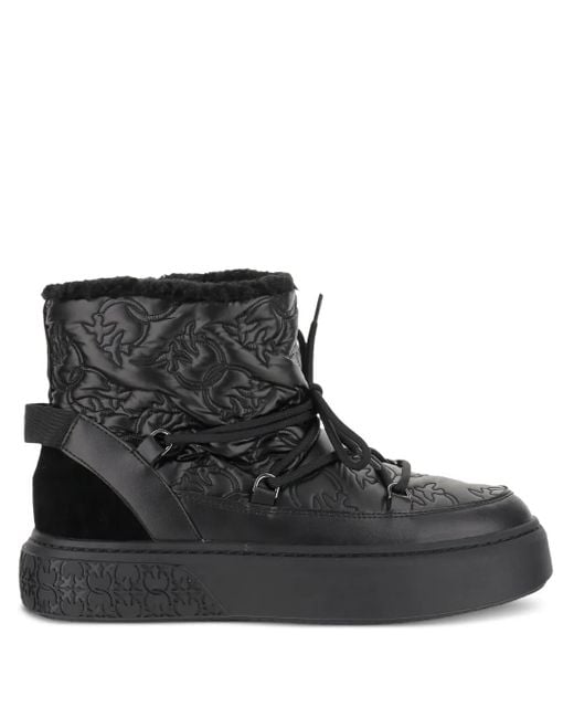 Pinko Black Quilted Platform Boots