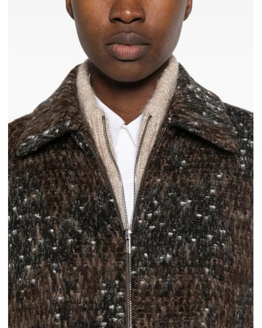Peserico Brown Zip-Up Collared Jacket