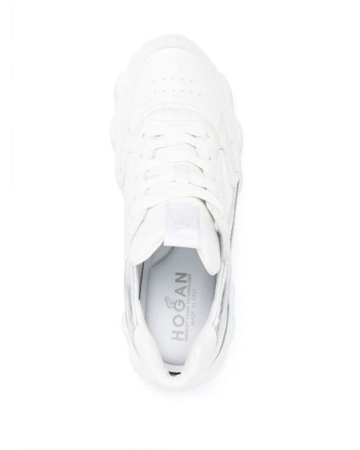 Hogan White Hyperactive Laceup Sneakers