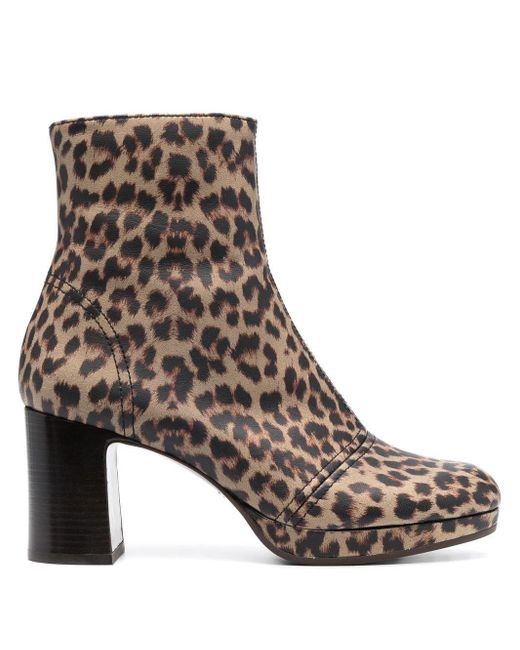Chie Mihara Brown Leopard-print Boots