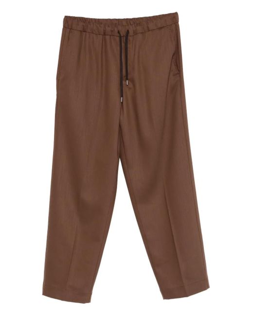 Costumein Brown Drawstring Tailored Trousers for men